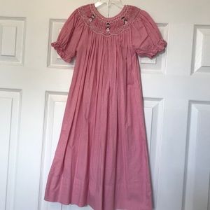 Snowman smocked 6/6X Bishop.